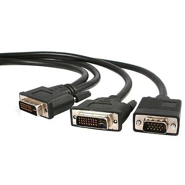 StarTech.com Câble répartiteur en Y / Splitter vidéo DVI vers DVI et VGA - M/M - 1,8m