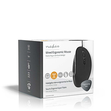 Nedis Wired Ergonomic Mouse Negro (ERGOMSWD100BK) a bajo precio