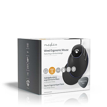 cheap Nedis Wired Ergonomic Mouse Black (ERGOMSWD200BK)