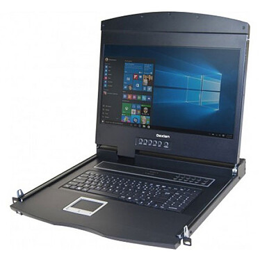 Dexlan 1U rackmount server console - 18.5" TFT screen - VGA-USB/PS2 cable supplied - French AZERTY keyboard with touchpad