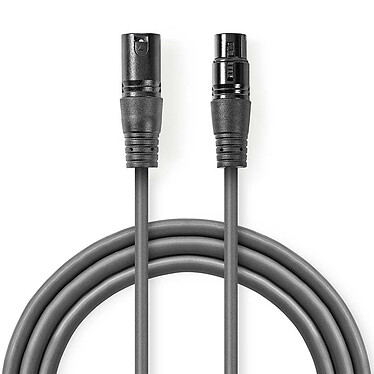 Nedis Câble XLR Symétrique M/F (20m) Câble audio XLR symétrique 3 broches - Mâle/Femelle - 20 mètres