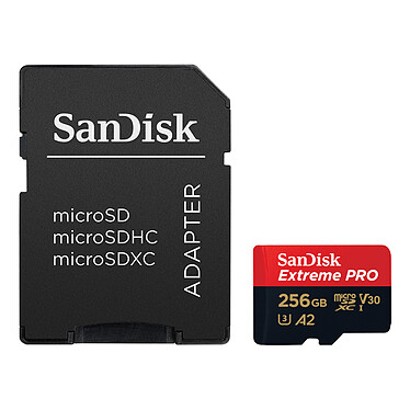 Adattatore SD SanDisk Extreme Pro microSDXC UHS-I U3 V30 A2 256 GB
