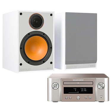 Marantz Melody X M-CR612 Argent/Or + Monitor Audio Monitor 100 Blanc