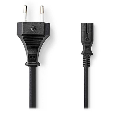 Nedis C7 bipolar power cable black - 2 mtrs