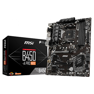 MSI B450-A PRO MAX Carte mère ATX Socket AM4 AMD B450 - 4x DDR4 - SATA 6Gb/s + M.2 - USB 3.1 - 1x PCI-Express 3.0 16x