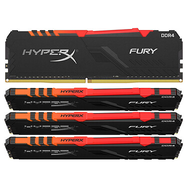 HyperX Fury RGB 64 Go (4x 16 Go) DDR4 2400 MHz CL15 (HX424C15FB3AK4/64)