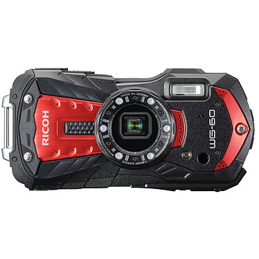 Ricoh WG-60 Rouge Appareil photo baroudeur 16 MP - Zoom optique grand-angle 5x - Vidéo Full HD - Étanche 14 m - Compatible FlashAir