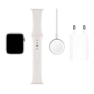 Comprar Apple Watch Series 5 GPS Aluminio Plata Pulsera Deportiva Blanca 44 mm
