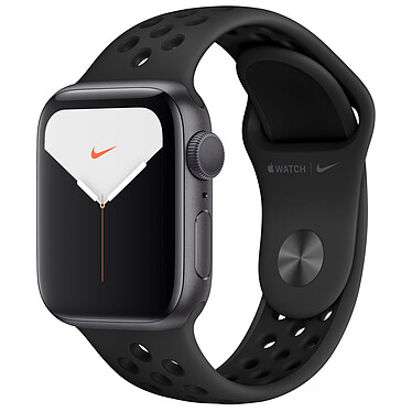 Apple Watch Series 5 Nike GPS Aluminium Gris Bracelet Sport Noir 40 mm