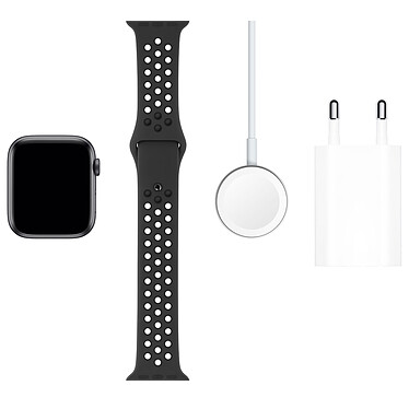 Acheter Apple Watch Series 5 Nike GPS + Cellular Aluminium Gris Sidéral Bracelet Sport Noir 44 mm