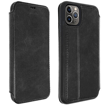 Akashi Italian Leather Folio Case Black iPhone 11 Pro