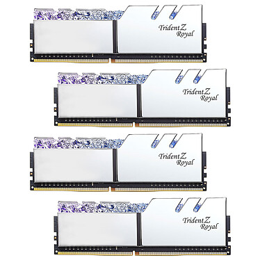 G.Skill Trident Z Royal 32 Go (4 x 8 Go) DDR4 3600 MHz CL18 - Argent Kit Quad Channel 4 barrettes de RAM DDR4 PC4-28800 - F4-3600C18Q-32GTRS avec LED RGB