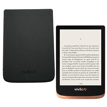 Vivlio Touch HD Plus Cuivre/Noir + Pack d'eBooks OFFERT + Housse Noire