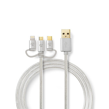 Nedis 3-in-1 USB to micro-USB, USB-C, Lightning cable - 1 m