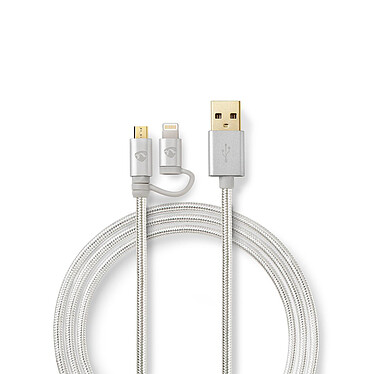 Nedis Câble 2-en-1 USB vers micro-USB, Lightning - 1 m