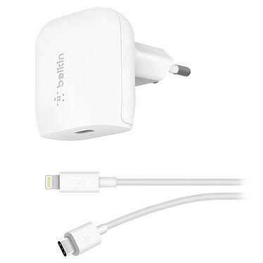 Belkin Chargeur Secteur Boost Charge USB-C 18W Boost Charge + Câble USB-C vers Lightning