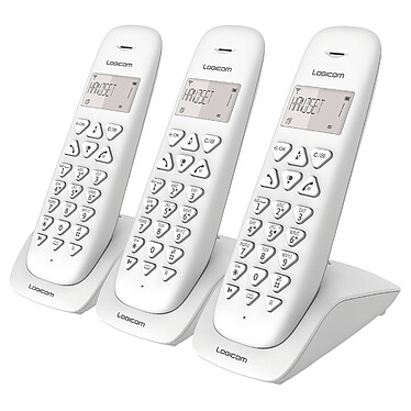 Logicom Vega 355T Blanco Teléfono inalámbrico DECT - contestador automático - función manos libres - tiempo de llamada de 7 horas - 10 timbres - memoria 20 números - 2 auriculares adicionales