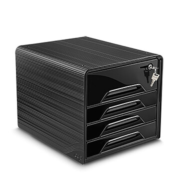 CEP Smoove Secure 4-Drawer Filing Cabinet Black