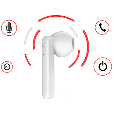 Akashi Écouteurs Bluetooth 5.0 Blanc pas cher