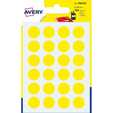 Avery Self-adhesive pads 15 mm diameter Yellow x 168