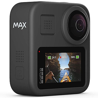 GoPro MAX Caméra sportive étanche - Caméra 360° ou mono-objectif - Stabilisation HyperSmooth Max - Ralenti 2x - Ecran tactile - LiveStream 1080p - Contrôle vocal - Wi-Fi/Bluetooth - GPS - Fixation intégrée