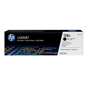 HP 128A Pack de 2 (CE320AD) - Noir