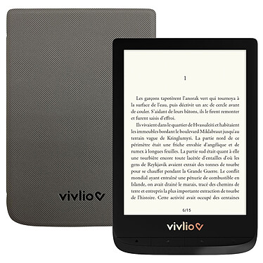 Vivlio Touch Lux 4 Noir + Pack d'eBooks OFFERT + Housse Grise