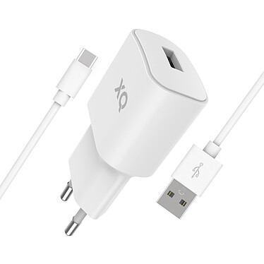 xqisit Caricatore da viaggio 2.4 A USB / USB-C Bianco