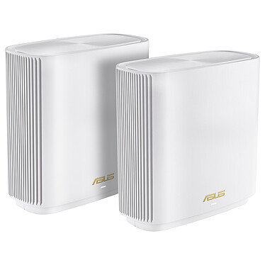 ASUS ZenWiFi AX (XT8) blanc x2 2 Routeurs sans fil WiFi 6 AX Tri Band 6600 Mbps (AX574 + AX1201 + AX4804) MU-MIMO avec 3 ports LAN 10/100/1000 Mbps + 1 port WAN 2.5 Gbps