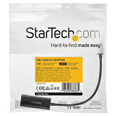 Acheter StarTech.com Câble adaptateur USB-C vers DisplayPort 8K 30Hz - M/F - 1.8 m
