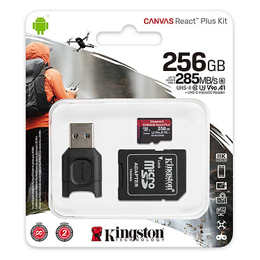Avis Kingston Canvas React Plus SDCR2/256GB (Adaptateur + lecteur)