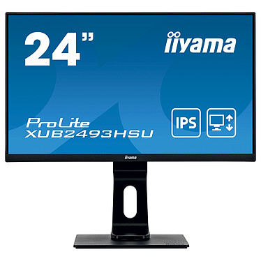 iiyama 23.8" LED - ProLite XUB2493HSU-B1 1920 x 1080 pixels - 4 ms (gris à gris) - Format large 16/9 - Dalle IPS - VGA/HDMI/DisplayPort - Pivot - Hub USB - Noir