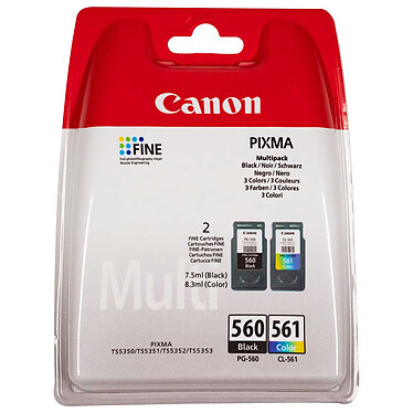 Canon PG-560/CL-561 Multipack Juego de 2 cartuchos (negro, color) (180 páginas al 5%)