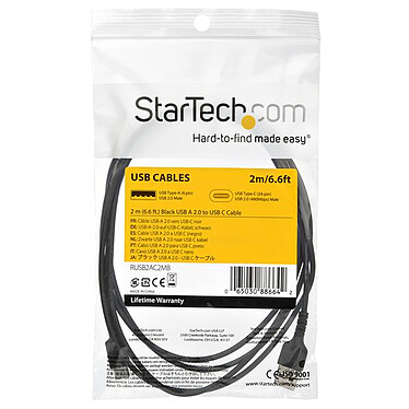 Cable USB-C a USB 2.0 de 2 m de StarTech.com - Negro a bajo precio