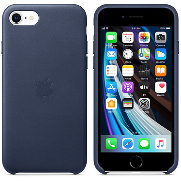Apple Coque en cuir Bleu Nuit Apple iPhone SE
