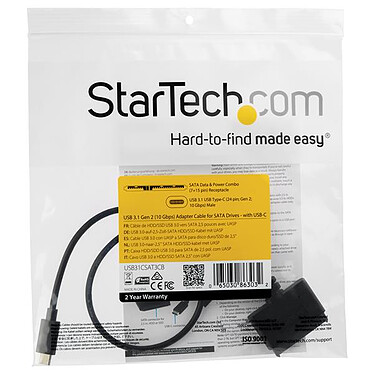 Acheter StarTech.com  Adaptateur USB 3.1 (10 Gb/s) pour disque dur SATA III de 2,5" avec USB-C et UASP