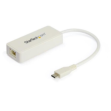 StarTech.com Adattatore da USB-C a Gigabit Ethernet con porta USB - Bianco