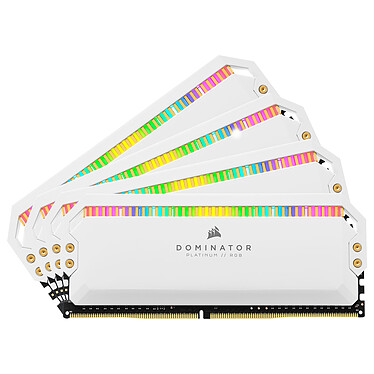 Corsair Dominator Platinum RGB 64 Go (4 x 16 Go) DDR4 3200 MHz CL16 - Blanc (CMT64GX4M4C3200C16W)
