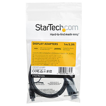 cheap StarTech.com USB-C to DisplayPort Adapter Cable 1.4 - 1m