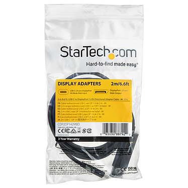 StarTech.com Câble adaptateur USB-C vers DisplayPort 1,4 - 2 m pas cher