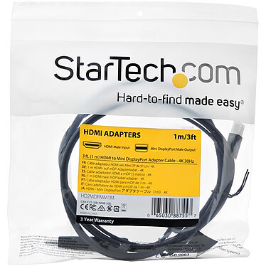 Avis StarTech.com Câble HDMI vers Mini DisplayPort - 1 m