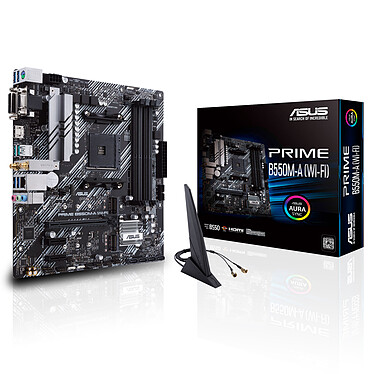 ASUS PRIME B550M-A (WI-FI) Carte mère Micro ATX Socket AM4 AMD B550 - 4x DDR4 - SATA 6Gb/s + M.2 - USB 3.1 - PCI-Express 4.0 16x - Wi-Fi 6 AX