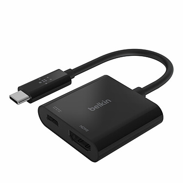Belkin Adaptateur USB-C vers HDMI + recharge Adaptateur USB 3.1 Type-C Mâle vers 4K HDMI + Power Delivery 60 W