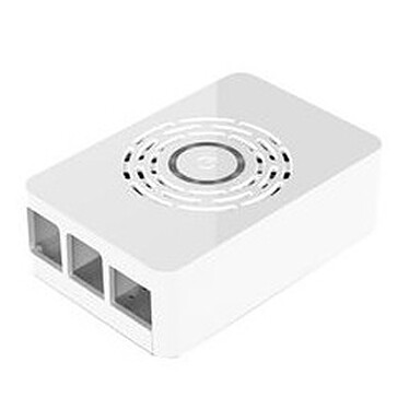 Caja para Raspberry Pi 4 Modelo B con botón de encendido (Blanco)