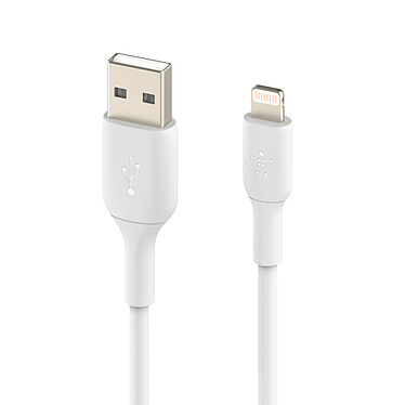 Belkin Pack de 2 Câbles USB-A vers Lightning MFI (blanc) - 1 m pas cher