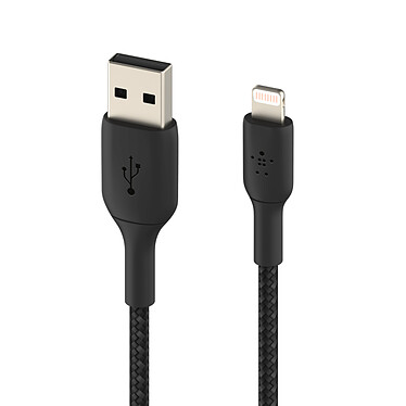 Avis Belkin Câble USB-A vers Lightning MFI renforcé (noir) - 1 m