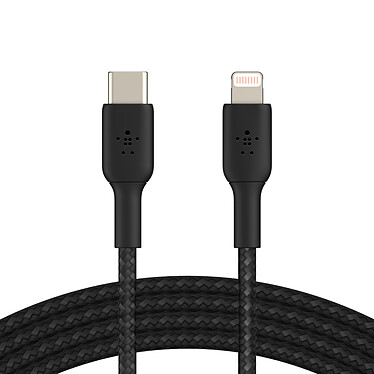 Cable MFI USB-C a Lightning de Belkin (negro) - 2 m