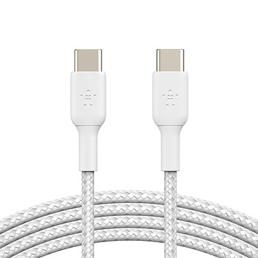 Cable USB-C a USB-C resistente de Belkin (blanco) - 1m