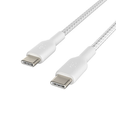 Cable USB-C a USB-C resistente de Belkin (blanco) - 1m a bajo precio