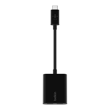 Adaptador de audio USB-C Belkin + cargador (negro) a bajo precio